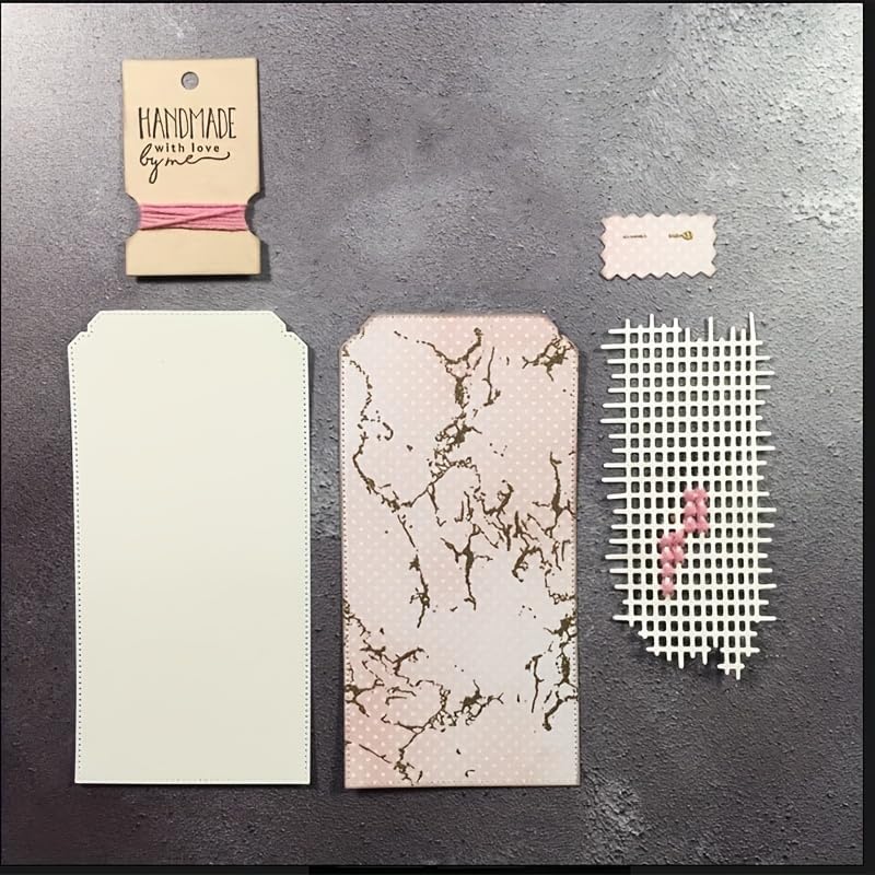 Lapoo 3D Backgrounds Frame Metal Cutting Die for Scrapbooking, New Cutting Dies DIY Album Card Making Decor Paper Craft Metal Die Cuts Party Wedding Decorations (Grid C 3.9 x 2 in) - Image 4